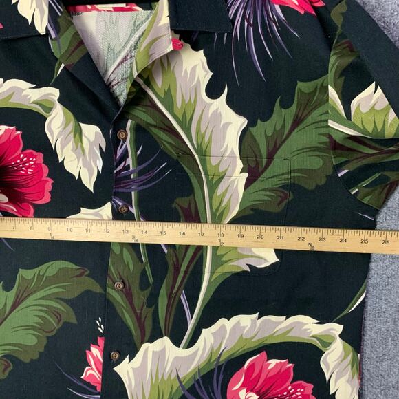 Vintage Iolani  Hawaiian Shirt‎ Mens XL Button Up Floral Black - Picture 4 of 8